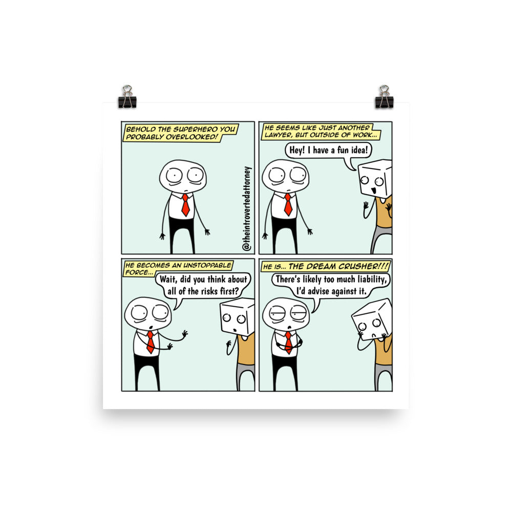 Superhero | Best Lawyer Law Firm Gifts | Law Comic Print | Funny Gifts for Attorneys