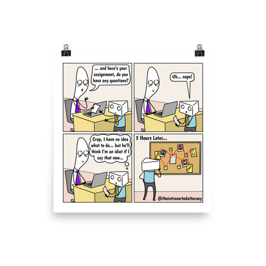 No Questions | Best Lawyer Law Firm Gifts | Law Comic Print | Funny Gifts for Attorneys