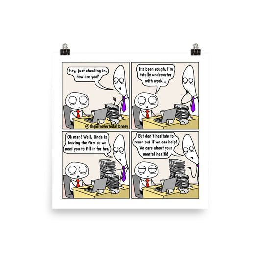 Underwater | Best Lawyer Law Firm Gifts | Law Comic Print | Funny Gifts for Attorneys