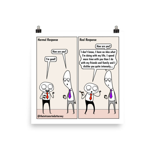 How Are You Really | Best Lawyer Law Firm Gifts | Law Comic Print | Funny Gifts for Attorneys