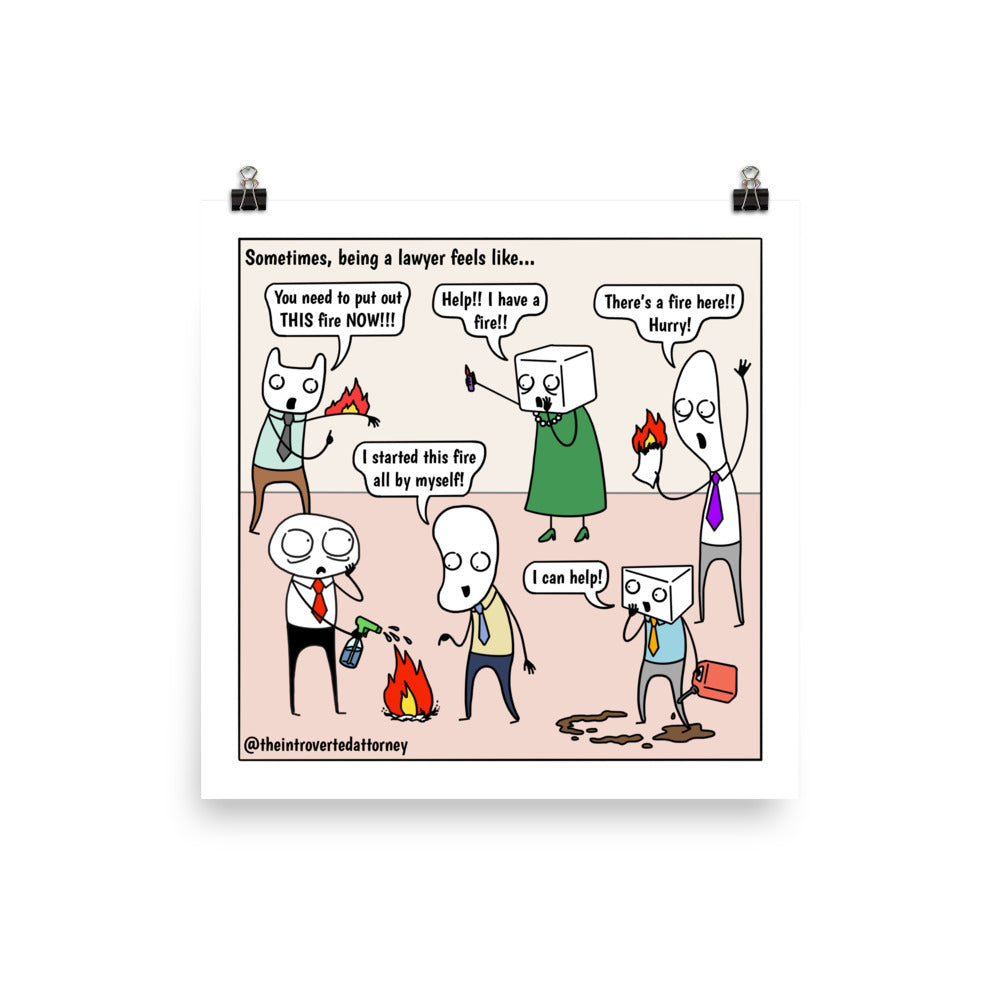 Firefighter | Best Lawyer Law Firm Gifts | Law Comic Print | Funny Gifts for Attorneys