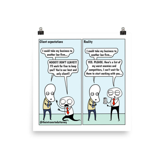 Mutual Feelings | Best Lawyer Law Firm Gifts | Law Comic Print | Funny Gifts for Attorneys