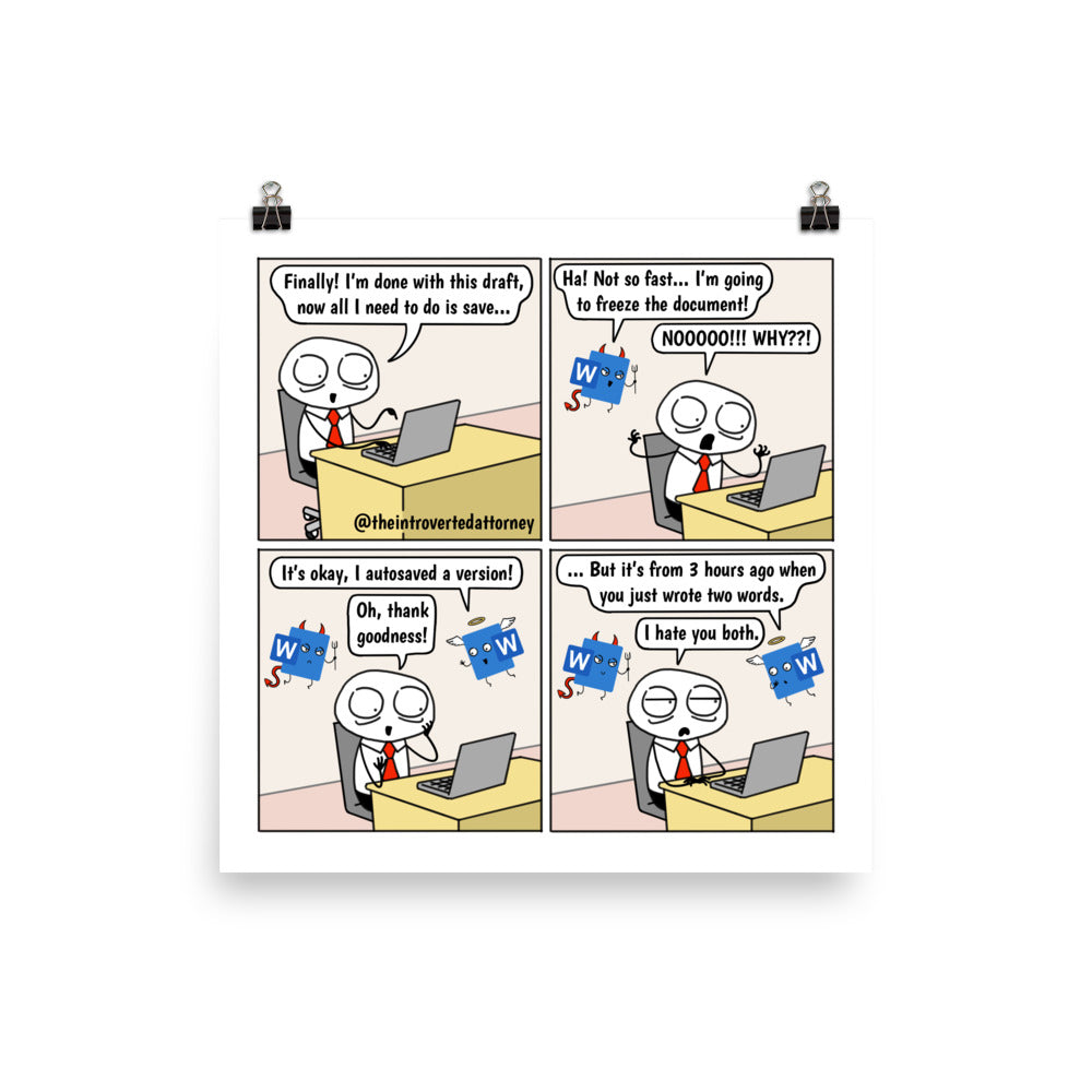 Word Processor | Best Lawyer Law Firm Gifts | Law Comic Print | Funny Gifts for Attorneys