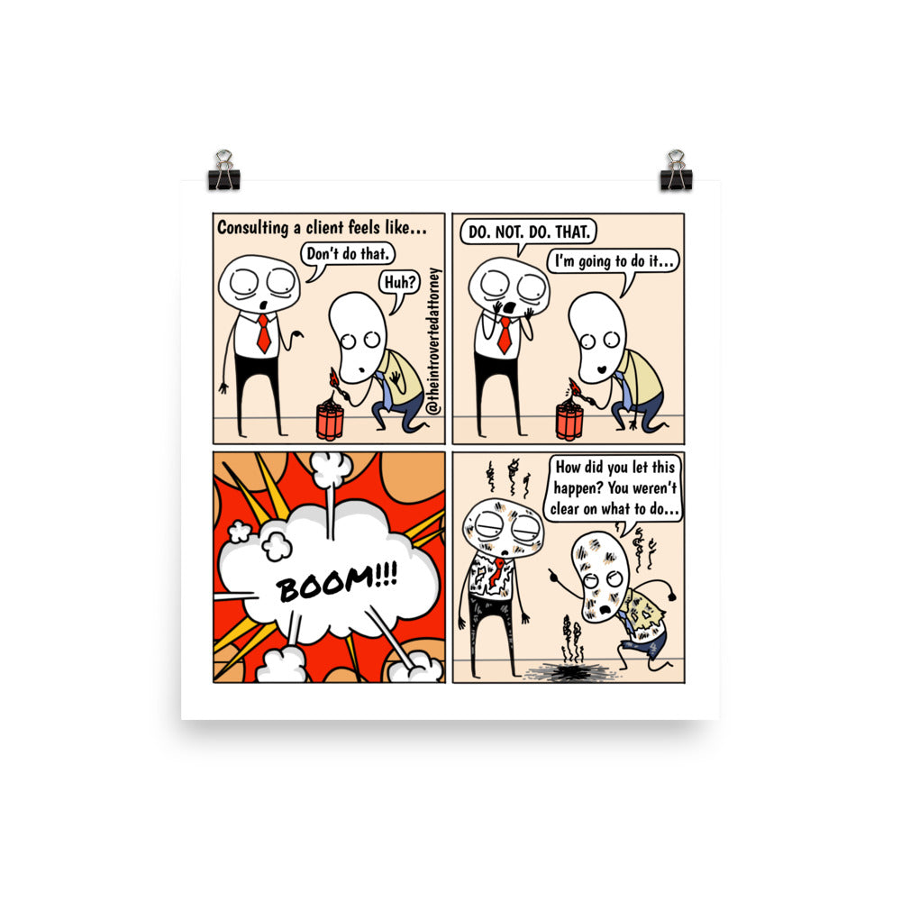 Consulting Clients | Best Lawyer Law Firm Gifts | Law Comic Print | Funny Gifts for Attorneys