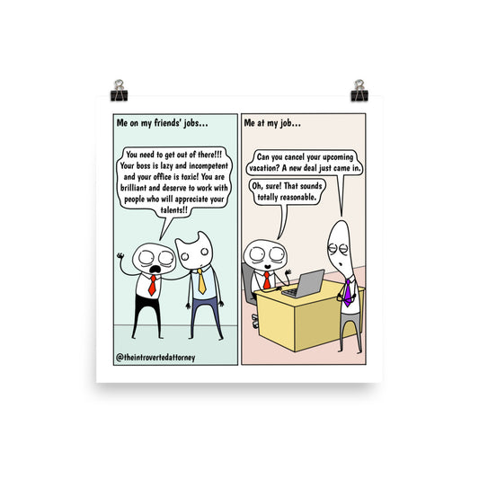 Me at My Job | Best Lawyer Law Firm Gifts | Law Comic Print | Funny Gifts for Attorneys