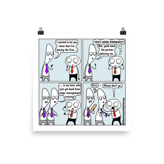 New Boss | Best Lawyer Law Firm Gifts | Law Comic Print | Funny Gifts for Attorneys