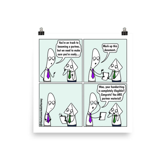 Partner Qualifications | Best Lawyer Law Firm Gifts | Law Comic Print | Funny Gifts for Attorneys