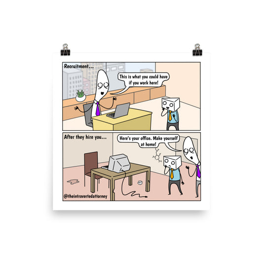 Dream Office | Best Lawyer Law Firm Gifts | Law Comic Print | Funny Gifts for Attorneys