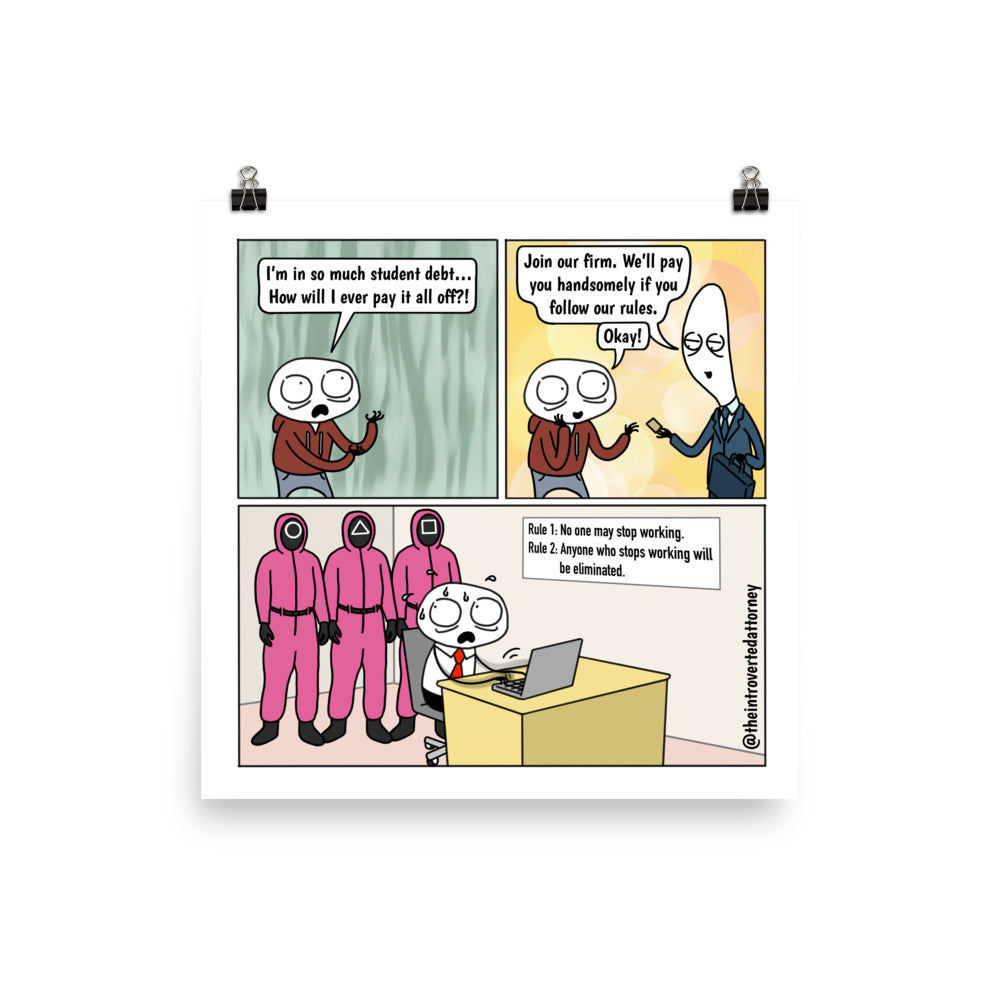 Squid Game | Best Lawyer Law Firm Gifts | Law Comic Print | Funny Gifts for Attorneys