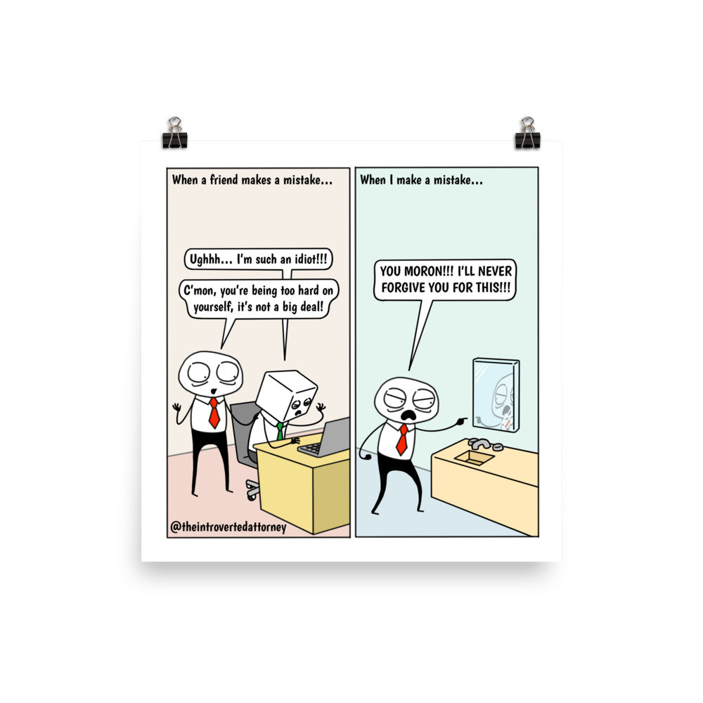 Your Harshest Critic | Best Lawyer Law Firm Gifts | Law Comic Print | Funny Gifts for Attorneys