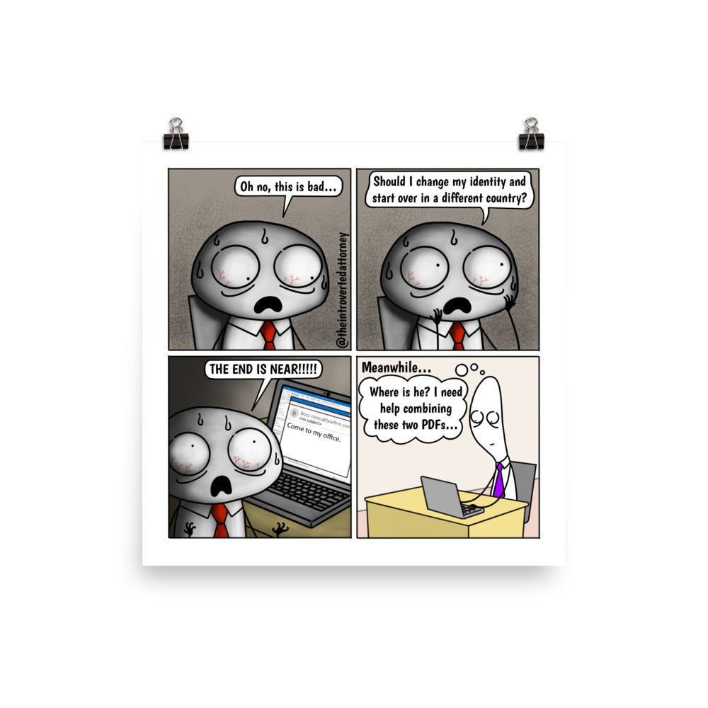 Ominous Email | Best Lawyer Law Firm Gifts | Law Comic Print | Funny Gifts for Attorneys
