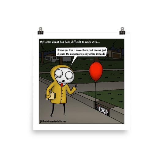 Pennywise | Best Lawyer Law Firm Gifts | Law Comic Print | Funny Gifts for Attorneys