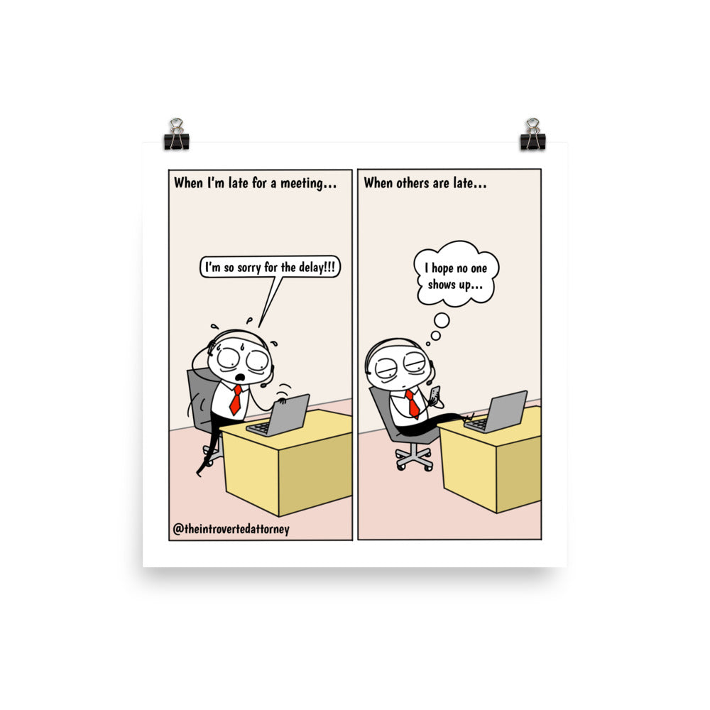 Running Late | Best Lawyer Law Firm Gifts | Law Comic Print | Funny Gifts for Attorneys
