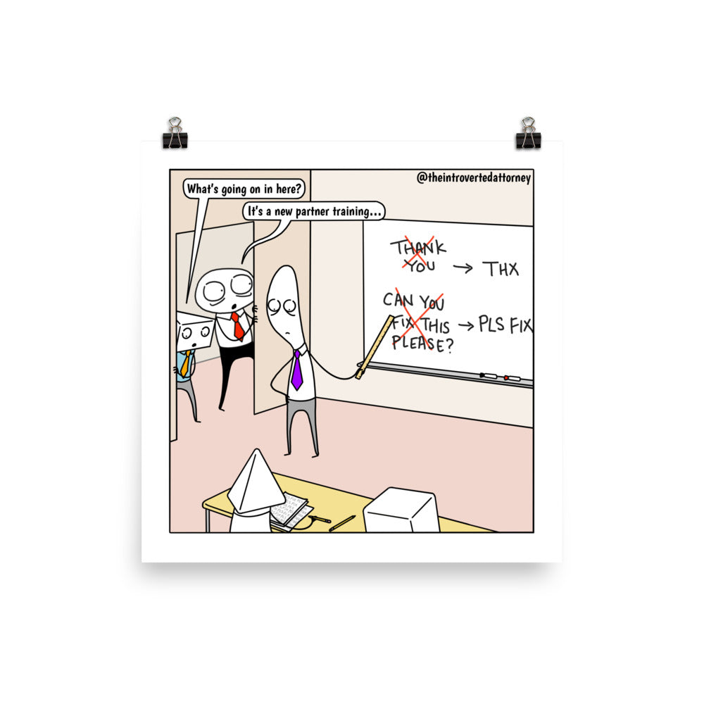 New Partner Training | Best Lawyer Law Firm Gifts | Law Comic Print | Funny Gifts for Attorneys