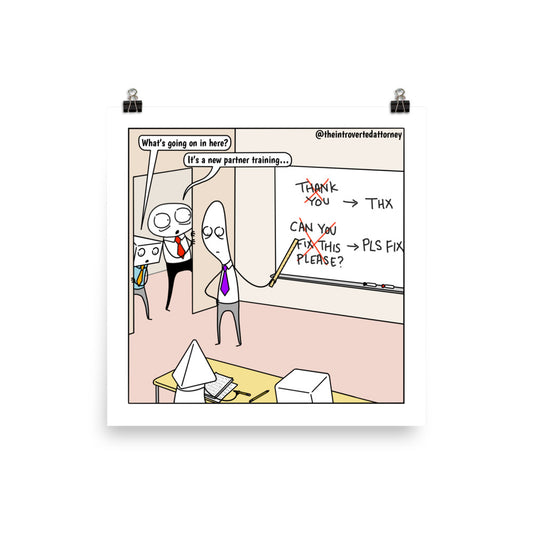 New Partner Training | Best Lawyer Law Firm Gifts | Law Comic Print | Funny Gifts for Attorneys