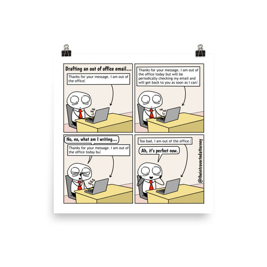 OOO Draft | Best Lawyer Law Firm Gifts | Law Comic Print | Funny Gifts for Attorneys