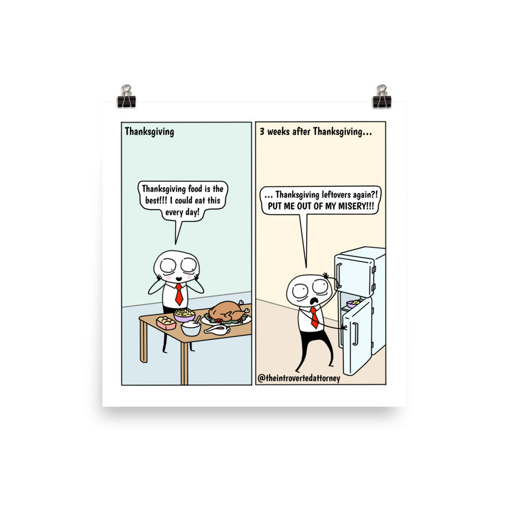 Thanksgiving Food | Best Lawyer Law Firm Gifts | Law Comic Print | Funny Gifts for Attorneys