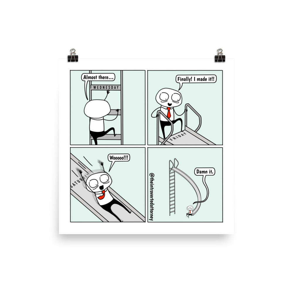 Weekly Slide | Best Lawyer Law Firm Gifts | Law Comic Print | Funny Gifts for Attorneys