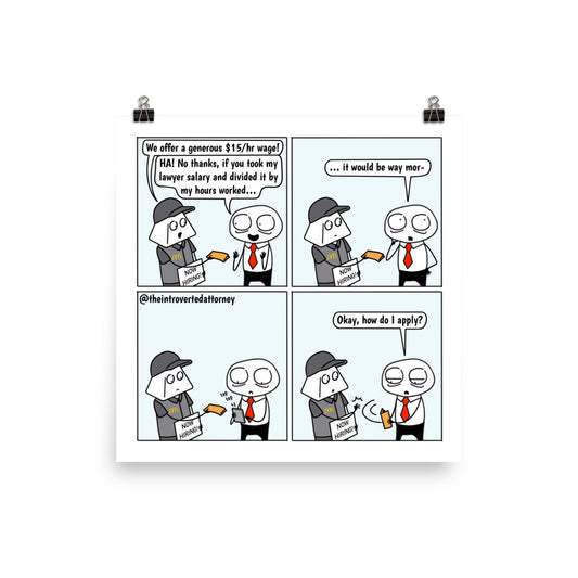 Now Hiring | Best Lawyer Law Firm Gifts | Law Comic Print | Funny Gifts for Attorneys