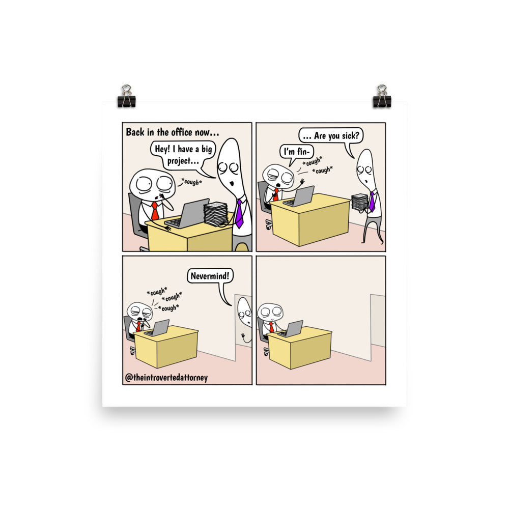 Cough | Best Lawyer Law Firm Gifts | Law Comic Print | Funny Gifts for Attorneys