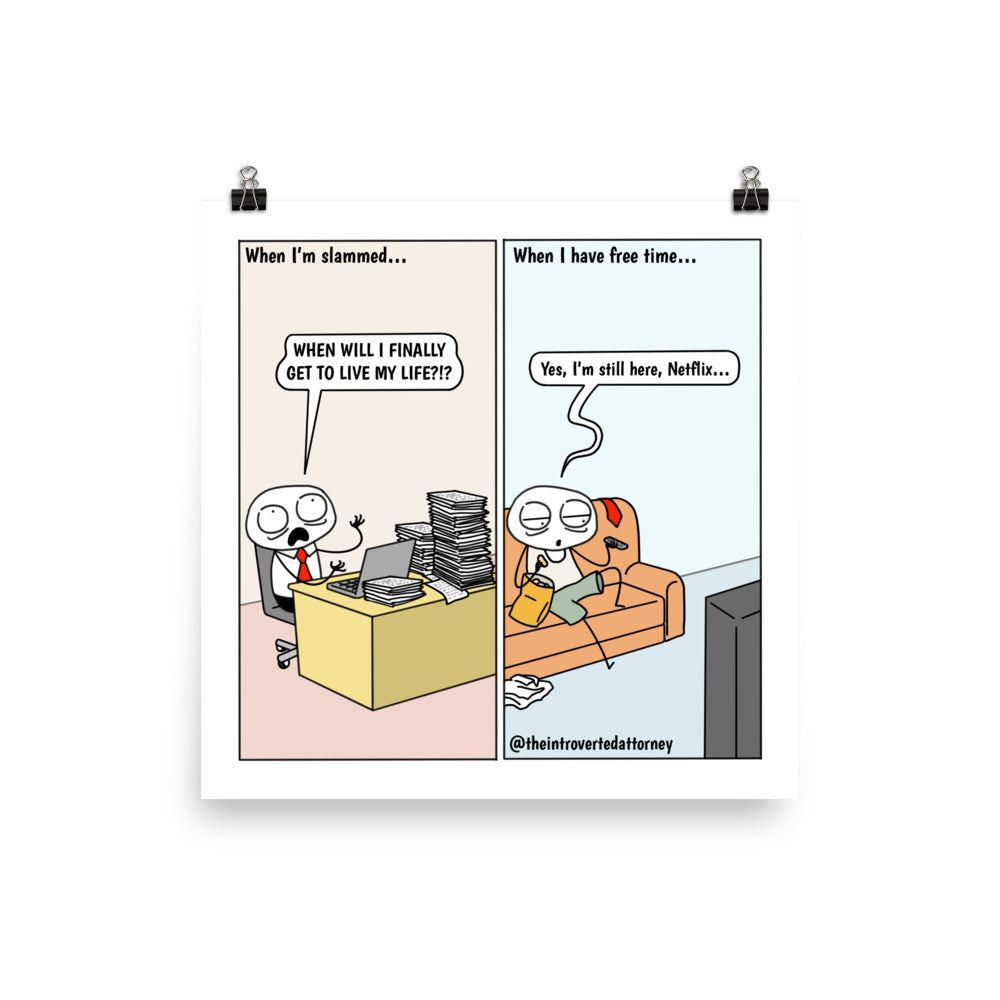 Free Time | Best Lawyer Law Firm Gifts | Law Comic Print | Funny Gifts for Attorneys