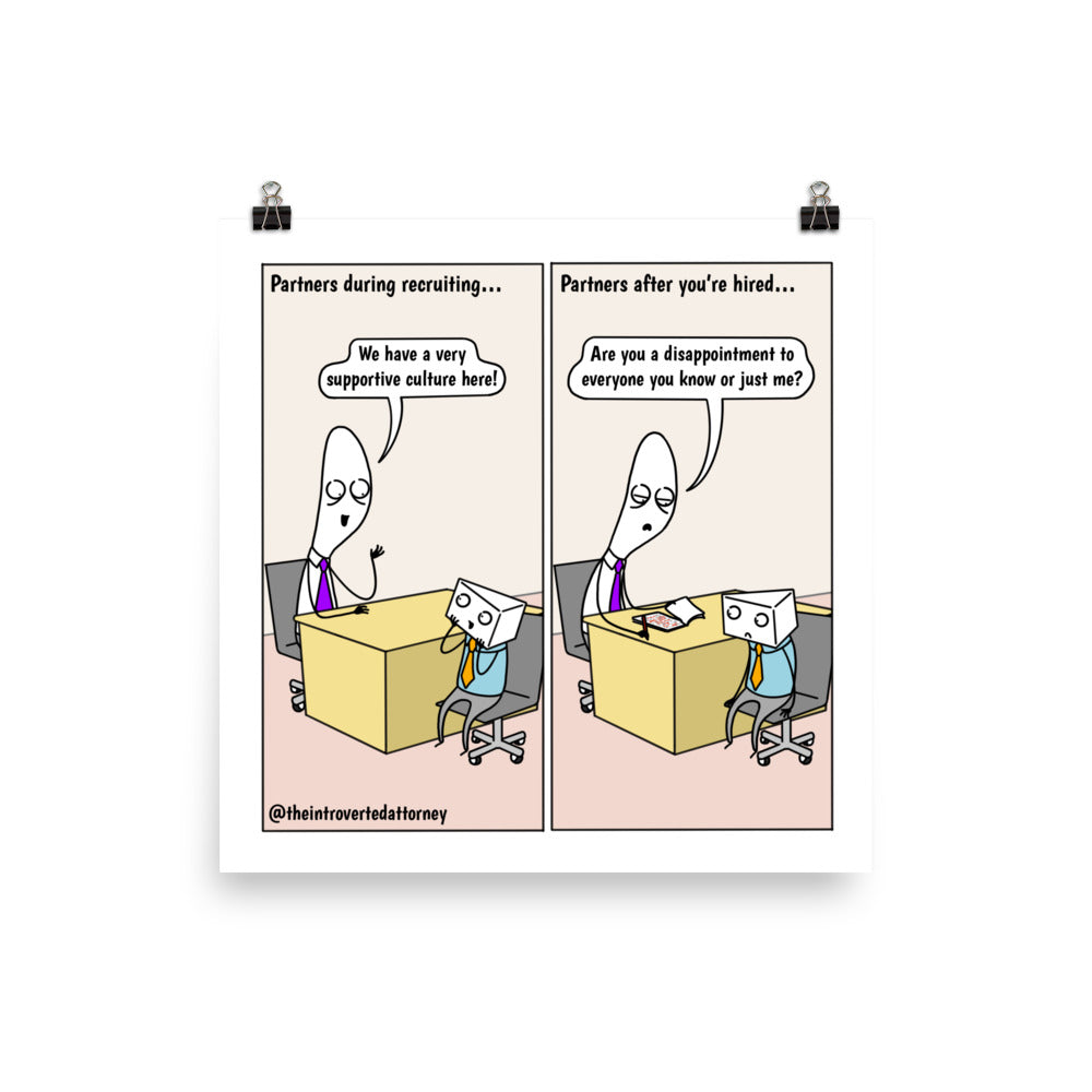 Supportive Culture | Best Lawyer Law Firm Gifts | Law Comic Print | Funny Gifts for Attorneys