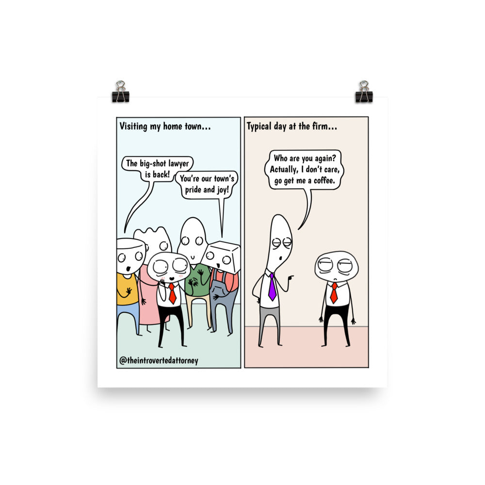 Hometown Hero | Best Lawyer Law Firm Gifts | Law Comic Print | Funny Gifts for Attorneys